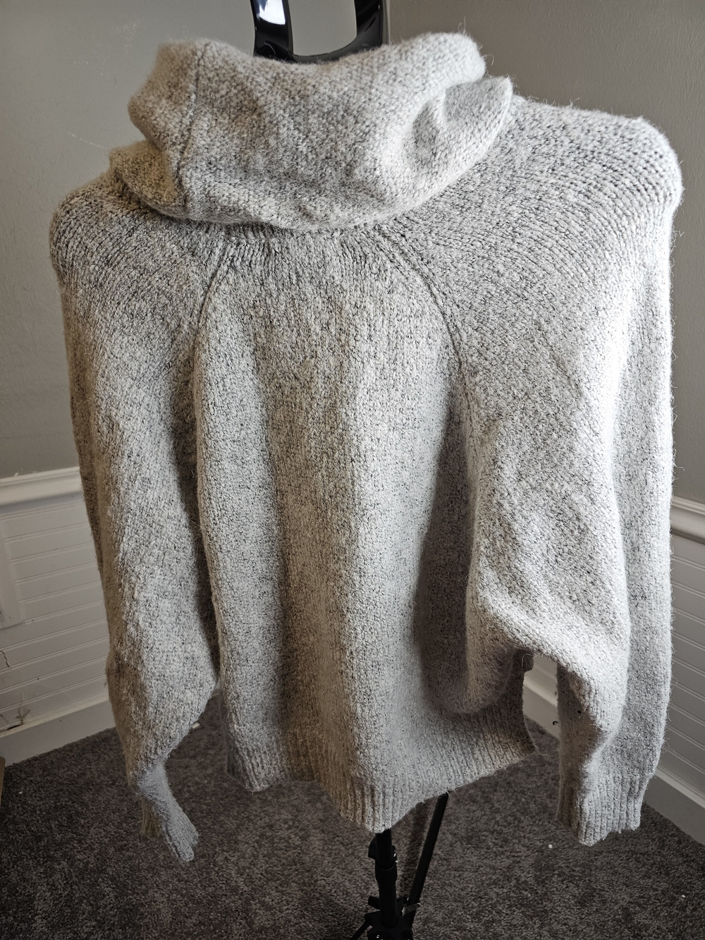 Women's Sincerely Jules Light Gray Cowlneck Crop  Sweater